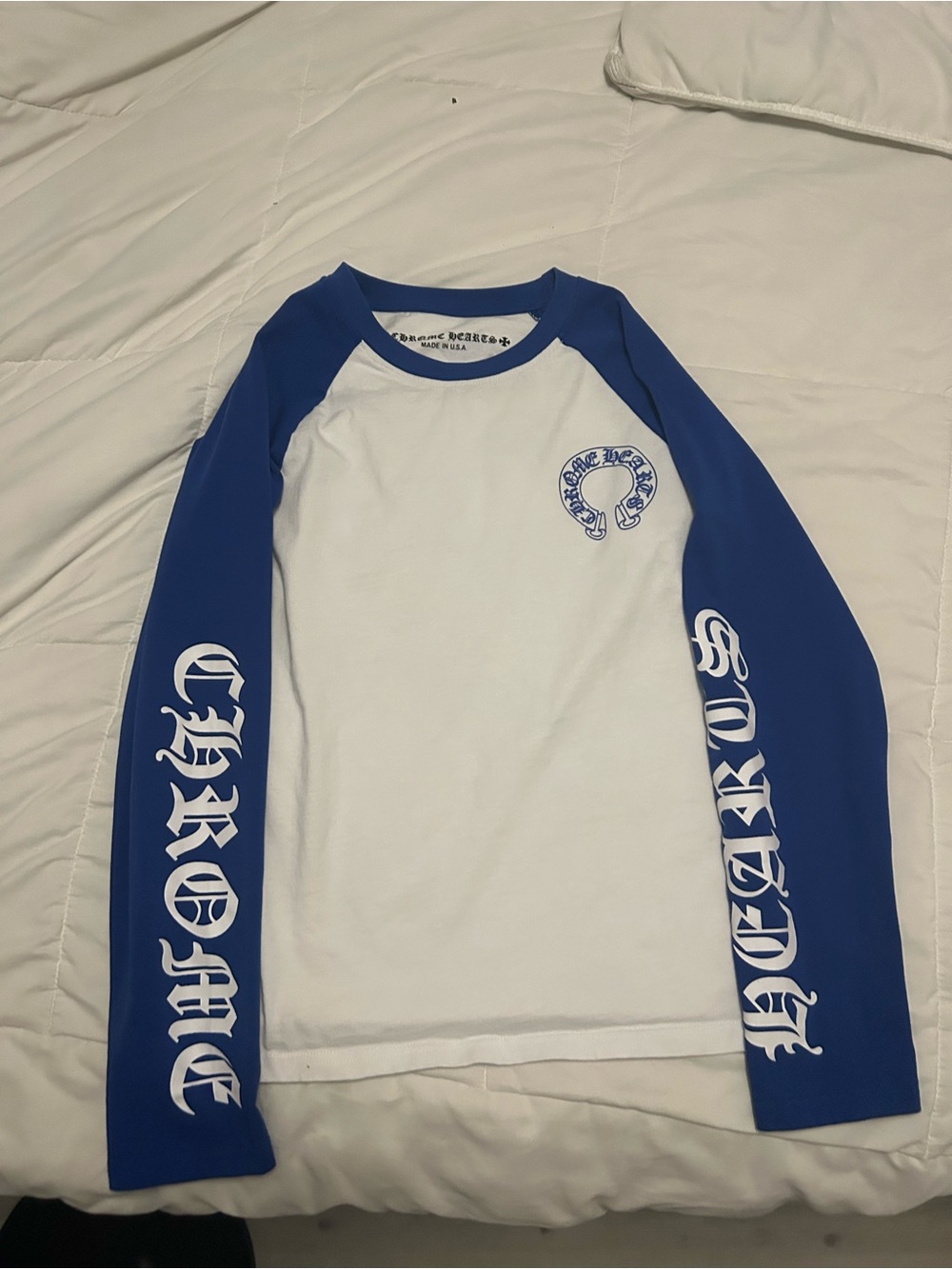 Chrome Hearts White & Royal Blue Long sleeve